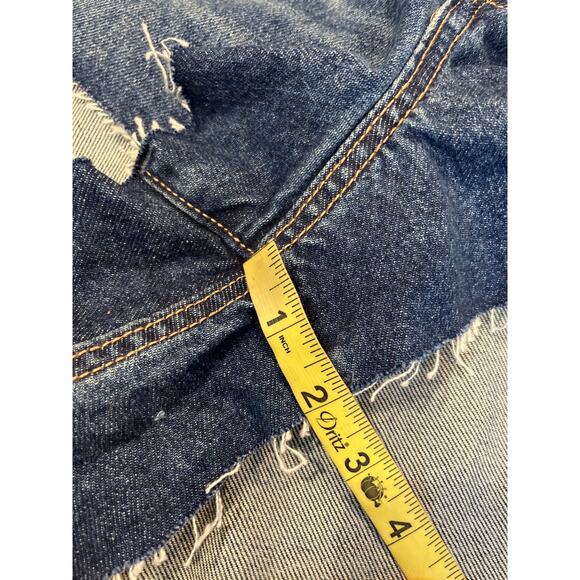 Old Navy NEW Plus Size Blue Cut Off OG High Rise Jean Shorts Size 26 Button Fly - Picture 8 of 8